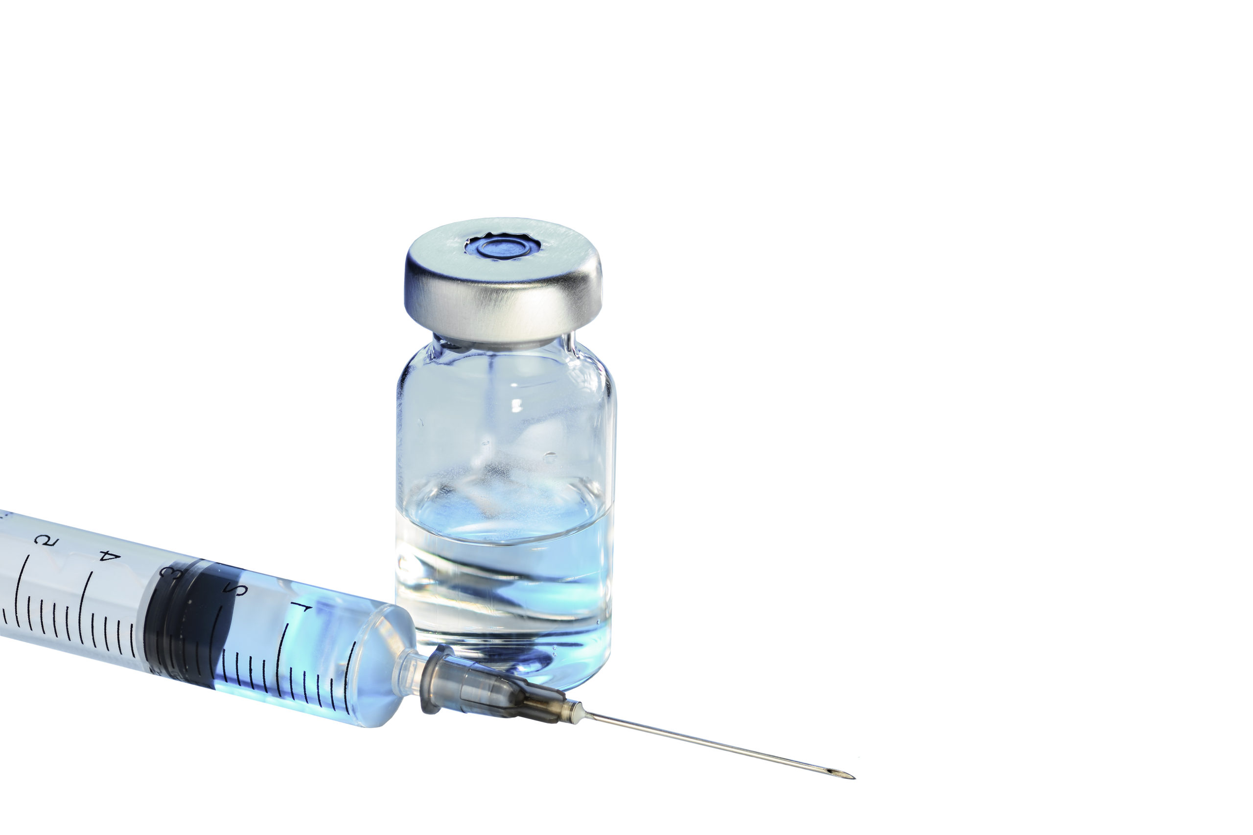 Syringe,Isolated,On,White,Background.,Injection,With,Covid-19,Vaccine.